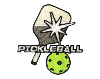 Pickleball, ricamato, toppa da stirare, sport, cappello da camionista, divertimento competitivo