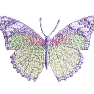 Butterfly - Pastel Colors - Lavender/Yellow - Embroidered Patch - Iron on Applique - 240155-B