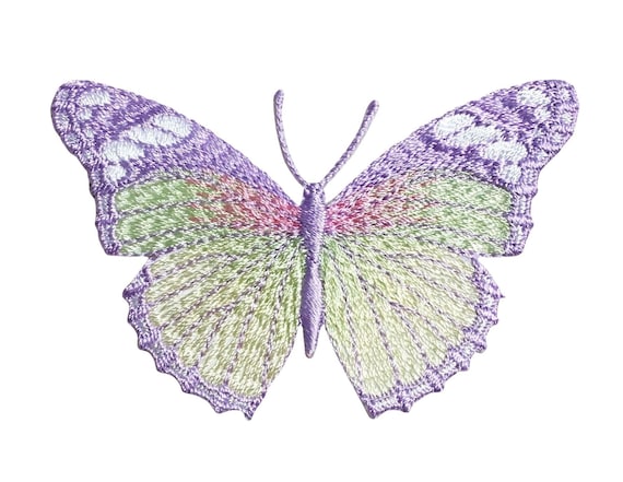 Toppa ricamata con grande farfalla, per jeans, giacche, pantaloni, vestiti, fai da te, rosa