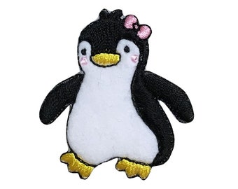 Girl Penguin  - Iron on Applique - Embroidered Patch - 156623-A