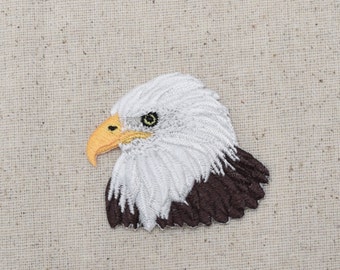 American Bald Eagle - Bird Head - Embroidered Patch - Iron On Applique - 694277B