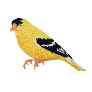 Gulfink - Steglitsfågel - Broderad Stryklapp