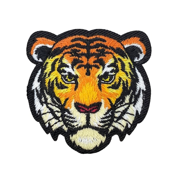 Geborduurde opstrijkpatch met tijgergezicht