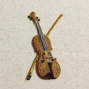 Violin/Fiddle - Musical Instrument - Iron on Applique - Embroidered Patch - 697339-A