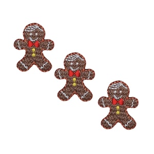 Mini Gingerbread Man, Christmas, Iron on Patch