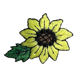 Sunflower, Flower, Embroidered, Iron on Patch