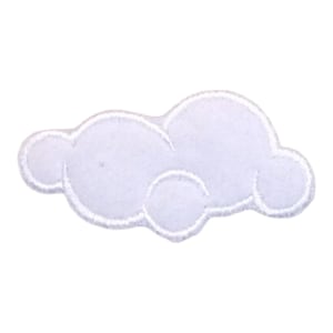 May include: White felt cloud applique patch with a stitched outline.