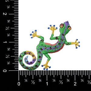 Gecko Multicolor Lizard Iron on Applique Embroidered Patch 692676 image 4