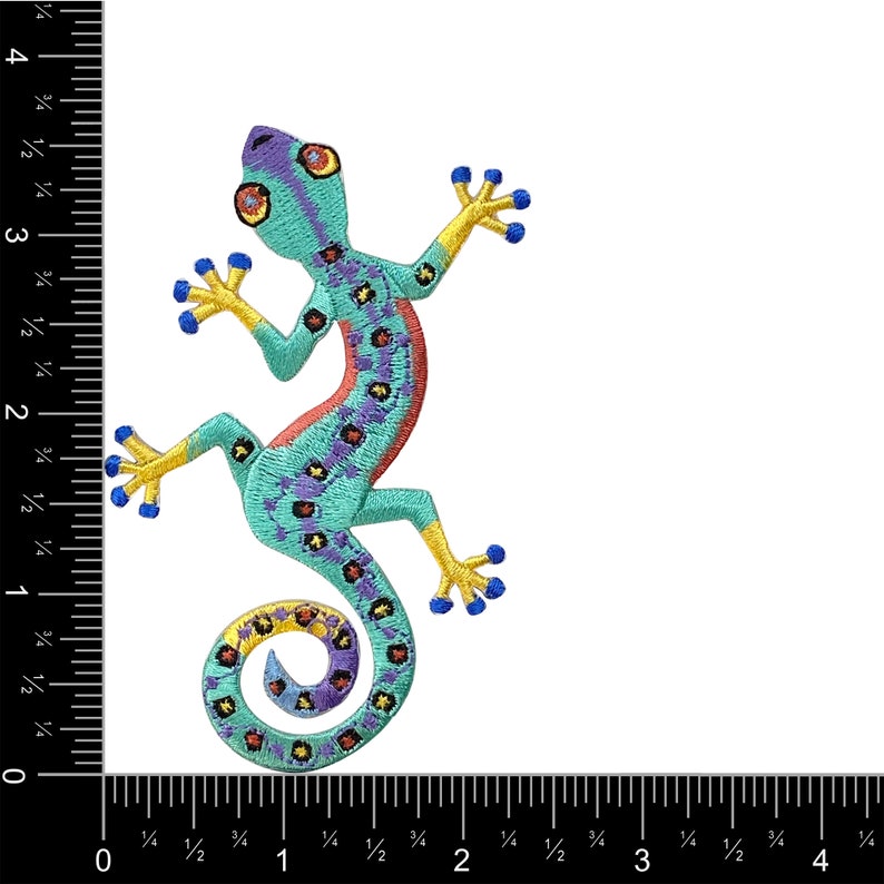 Gecko Multicolor Lizard Iron on Applique Embroidered Patch 692676 image 3