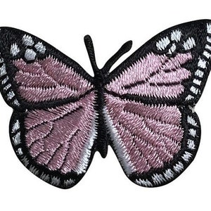 Butterfly - Pink/Black - Iron on Applique - Embroidered Patch - 633351-D