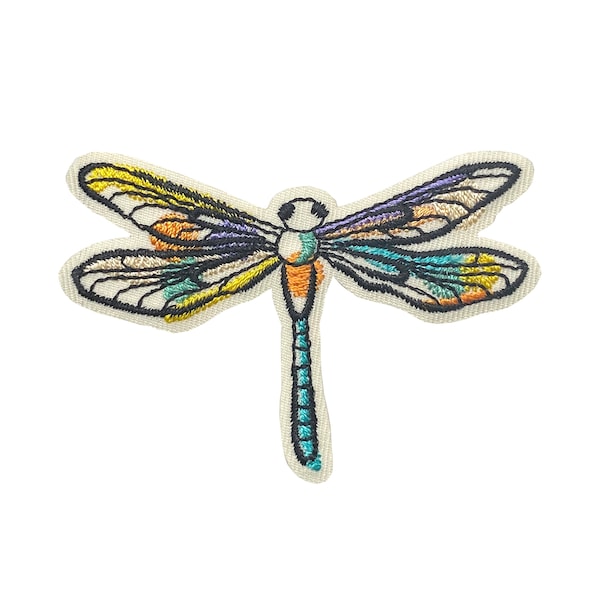 Dragonfly Sketch, Bugs, Insects, Embroidered, Iron on Patch