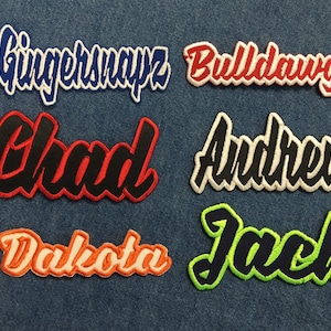 Custom Name - 4&quot;W - Color Choice  - Iron on Patch Personalized Badge