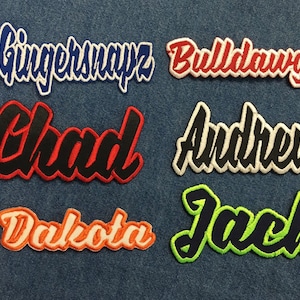 Custom Name - 4"W - Color Choice  - Iron on Patch Personalized Badge