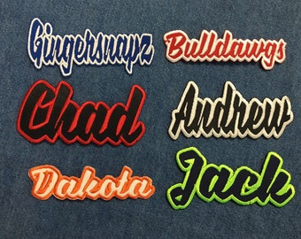 Custom Name - 4&quot;W - Color Choice  - Iron on Patch Personalized Badge