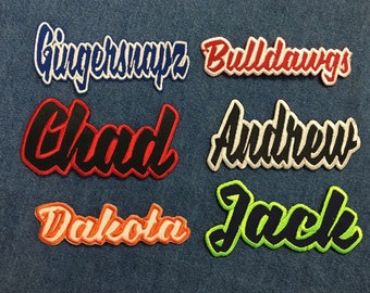 Custom Name - Small 3"W - Color Choice  - Iron on Patch Personalized Badge