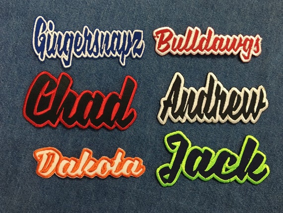 Custom Name - 4"W - Color Choice  - Iron on Patch Personalized Badge
