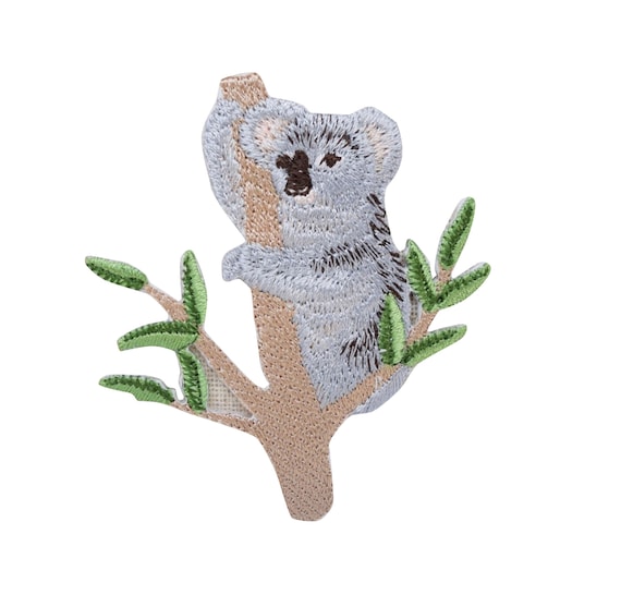 Small Koala bear on Tree Iron on Applique Patch