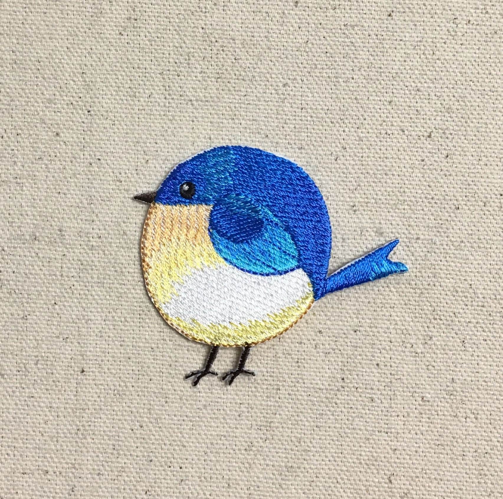 Chubby Bluebird - Blue Bird - Spring/nature - Iron on Applique