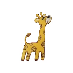 Toppa ricamata - Giraffa gialla - Applique termoadesiva per bambini - 695179-A