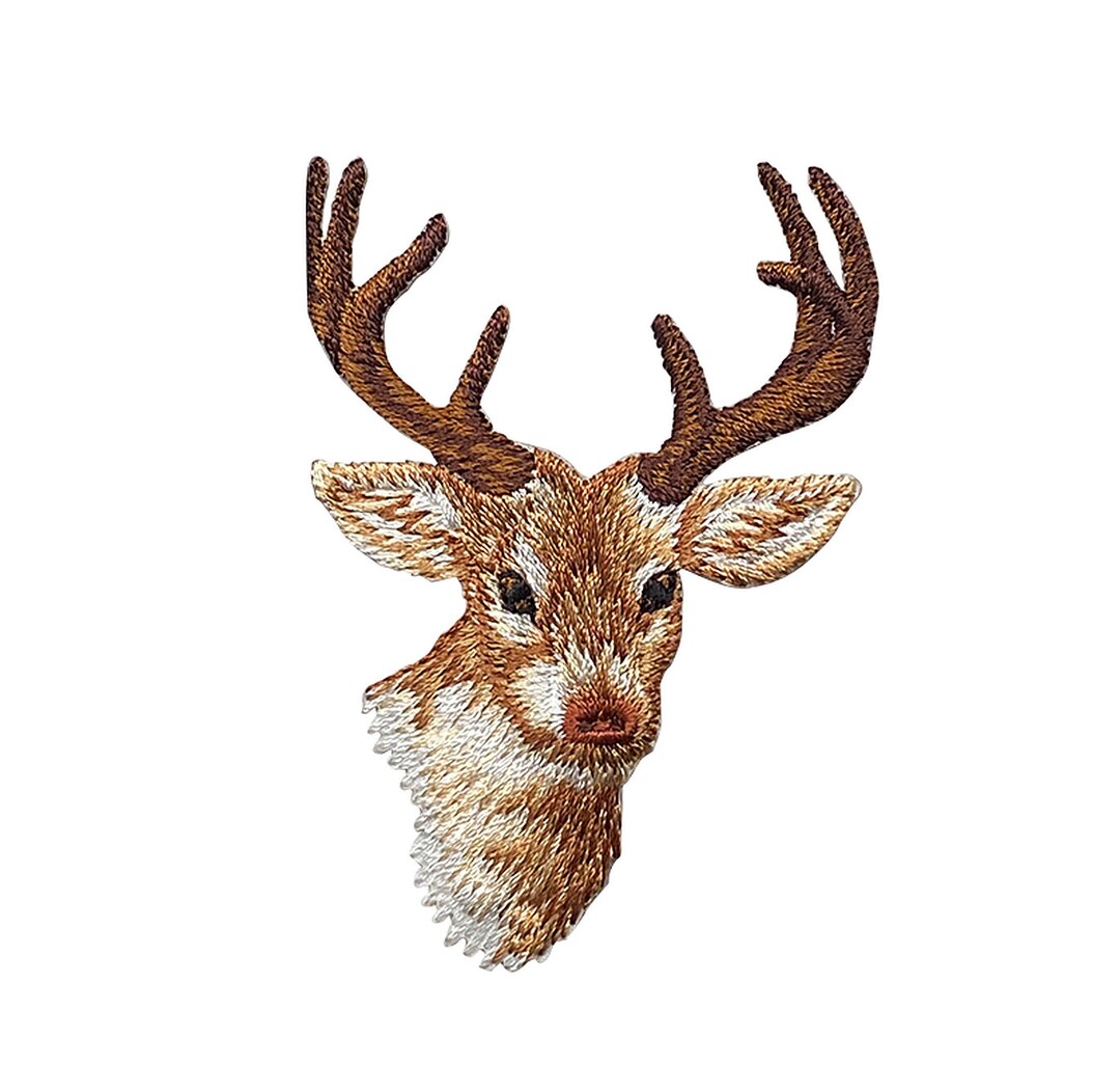 8-punts hert, reebok, witte staart, realistische dieren, geborduurd,  opstrijkbare patch - Etsy België, image size:1080x1026