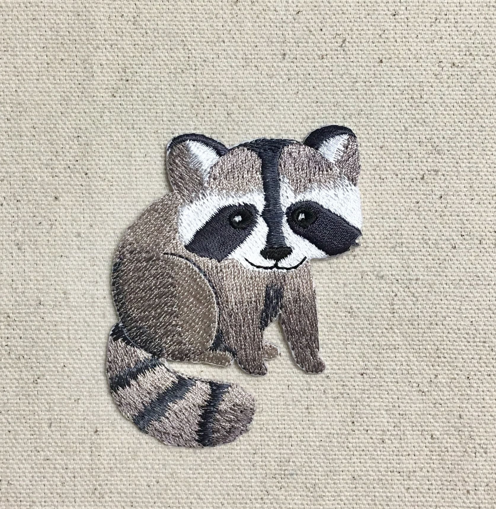 surfing hard working continue Baby Raccoon Full Body Facing Right Iron on Applique - Etsy