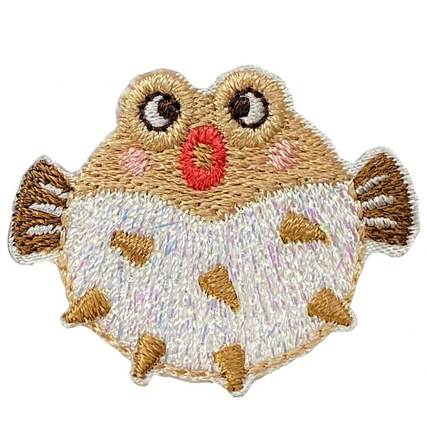 Blowfish/Pufferfish - Iron on Embroidered Patch