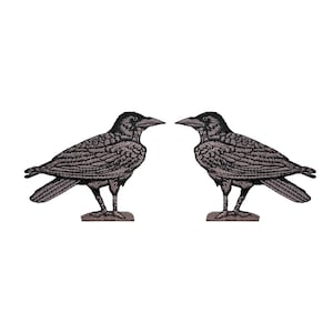 Raven, Black Crow, Birds, Facing Left or Right, Iron on Patch