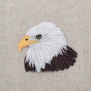 American Bald Eagle - Bird Head - Embroidered Patch - Iron On Applique - 694277B