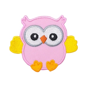 Pink Owl, Baby, Girl, Embroidered, Iron on Patch