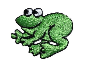 Kleiner grüner Frosch, Bügelbild, bestickt