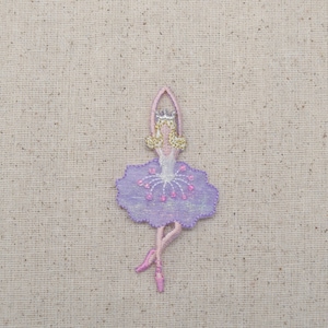 Ballerina - Lavendar Dress - Ballet Dancer - Iron on Applique - Embroidered Patch - 693746B