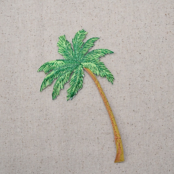 PALM TREE Iron On Patch 1 1/2" Tropical Beach Palms PALM TREE Iron On Patch 1 1/2" Tropical Beach Palms