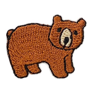 Mini Brown Bear Embroidered Iron on Patch