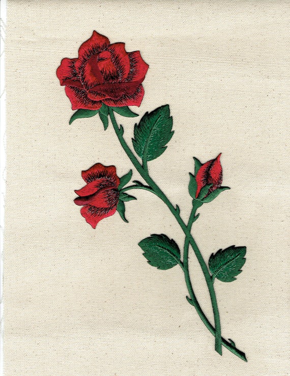 Grand Rose rouge Pétales ouverts sur longue tige Fleurs - Etsy France