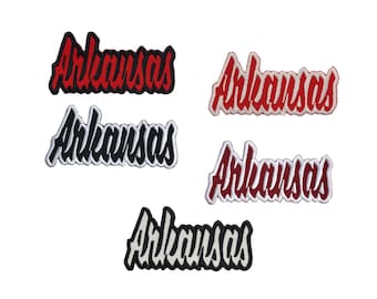 Arkansas - State, Words, Embroidered, Iron on Patch