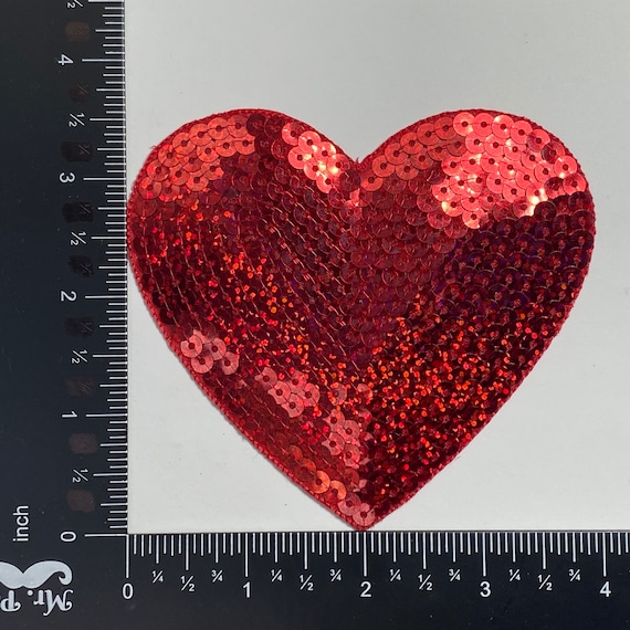 4 Rojo Corazón de Lentejuelas San Valentín XL Aplique termoadhesivo Parche  bordado 1142361-A -  México