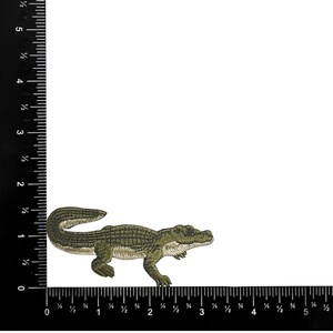 Alligator Embroidered Iron-On Patch, 1.5 x 3.25 inch, Gator Hat Bar Patch image 2