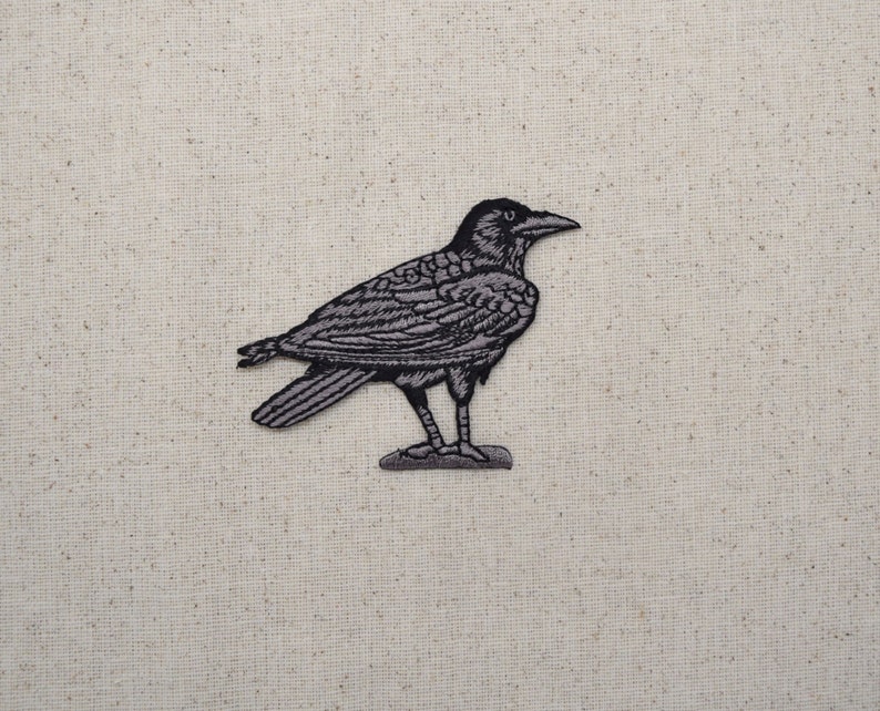 Raven, Black Crow, Birds, Facing Left or Right, Iron on Patch image 4