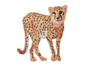 Natural Cheetah - Full Body - Standing - Embroidered Iron on Patch