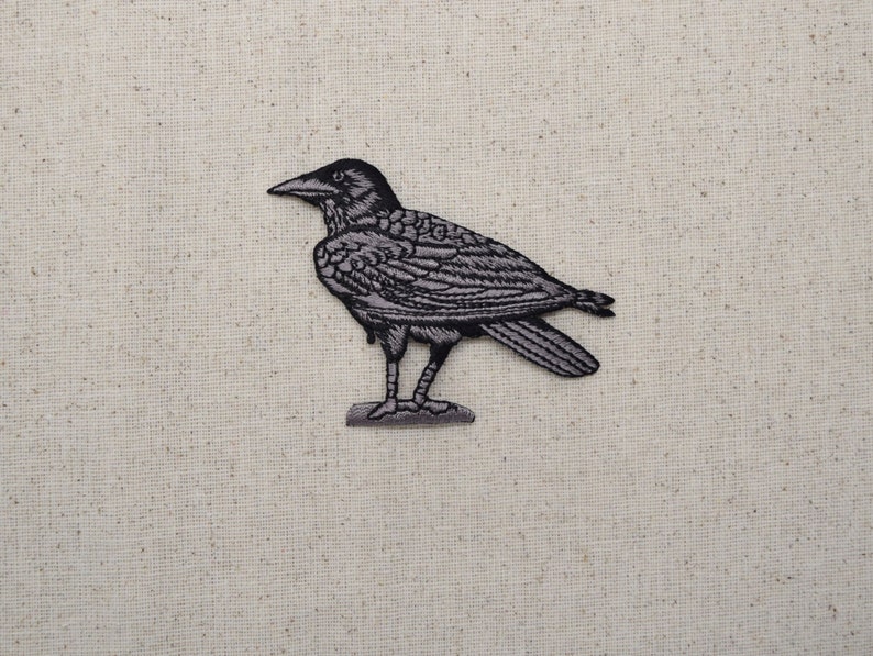 Raven, Black Crow, Birds, Facing Left or Right, Iron on Patch image 3