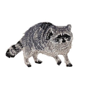 Realistic Raccoon, Full Body, Embroidered, Iron on Patch