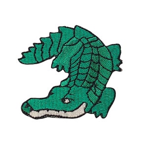 Green Alligator - 2&quot; - Iron on Applique - Embroidered Patch - 697359-A