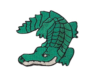 Green Alligator - 2" - Iron on Applique - Embroidered Patch - 697359-A