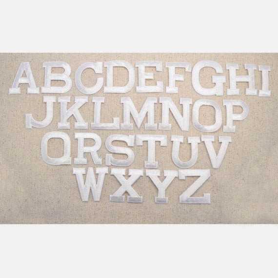 2'' White Alphabet Letter Iron-on Patch