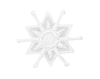 Toppa Ricamata A Forma Di Fiocco Di Neve, Diametro 8 Cm - Da Cucire O Stirare, Ideale Per Decorazioni Natalizie