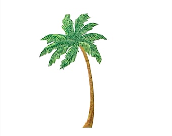 Palm Tree, Tropical, Embroidered, Iron on Patch