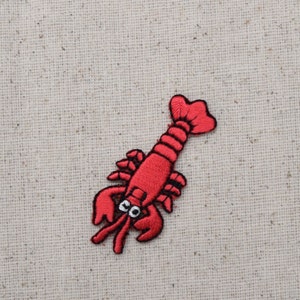 Red Lobster - Crawfish - Iron on Applique - Embroidered Patch - WA106