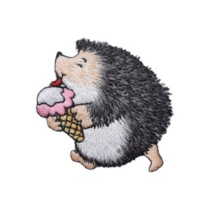 Igel mit Eistüte - Aufnäher zum Aufbügeln