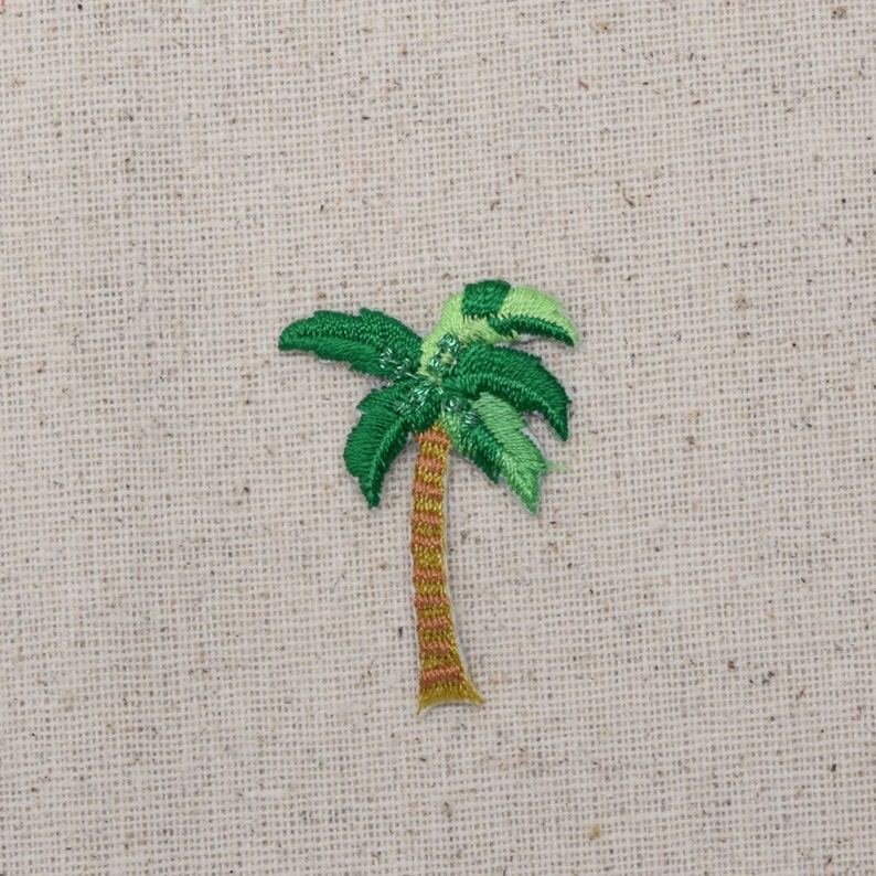 Small Tropical Palm Tree Shimmery Iron on Applique - Etsy