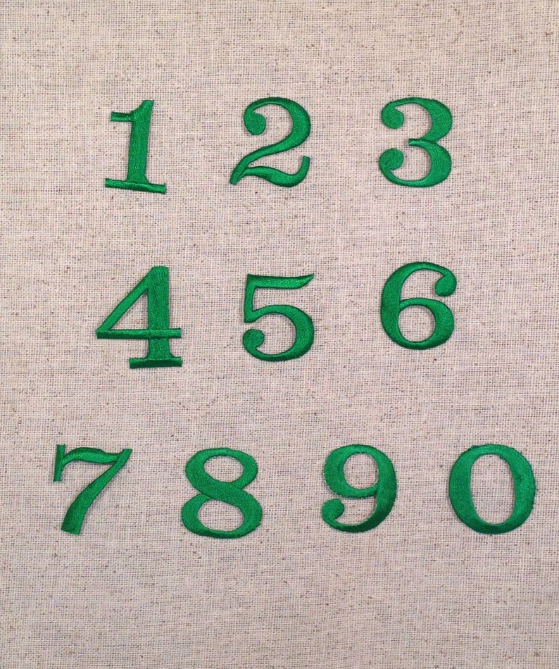 Numbers 1.25 Inch Green Block Style Iron on Applique Etsy